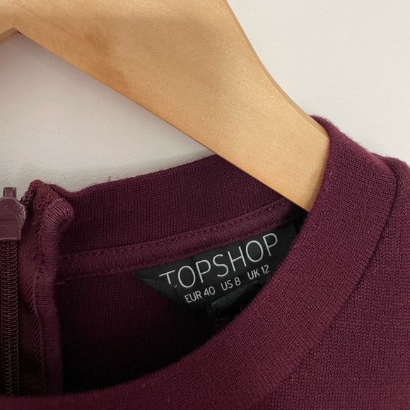 Burbundy long sleeve bodycon/ wrap over dress from Topshop - Picture 5 of 5